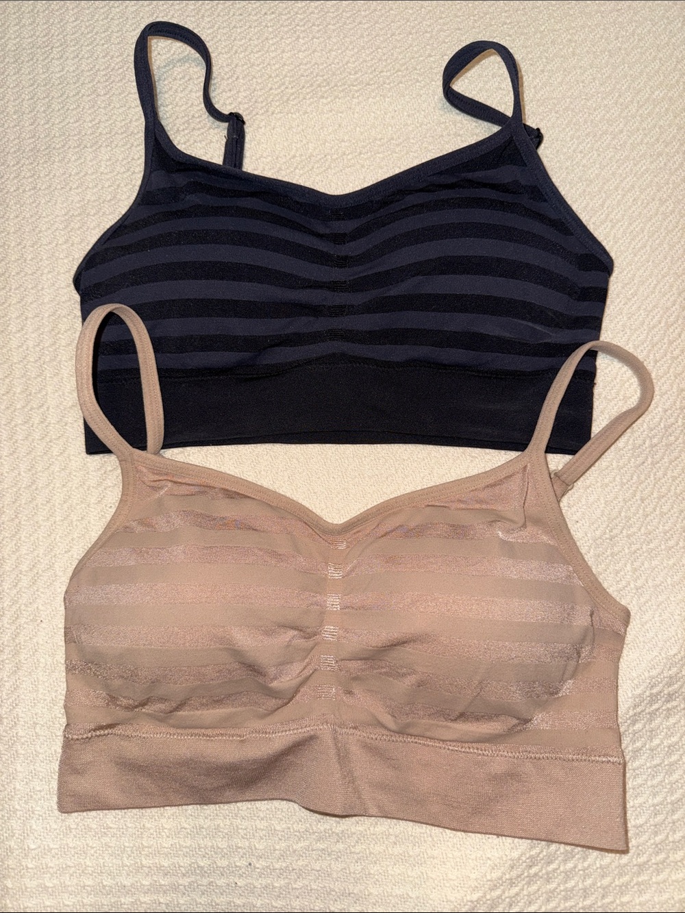 Jockey Striped Wireless Bralette - Black & Nude